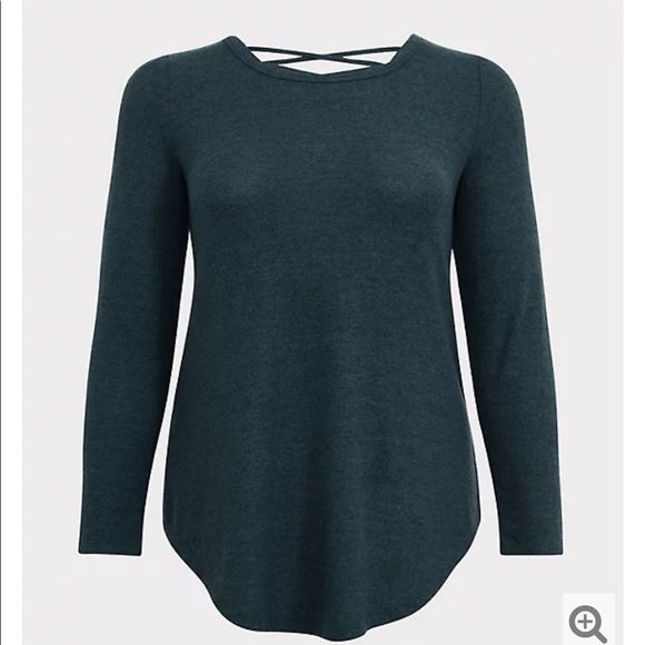 Torrid Teal Crew Neck Sweater - Picture 6 of 6